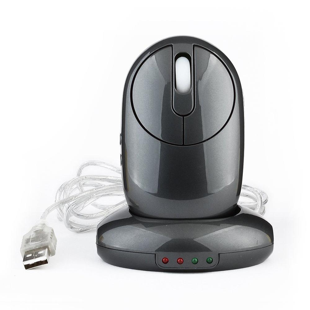 MZ-012 2.4GHz Wireless Rechargeable Mouse with USB Hub & Charging Dock 1200 DPI Optical