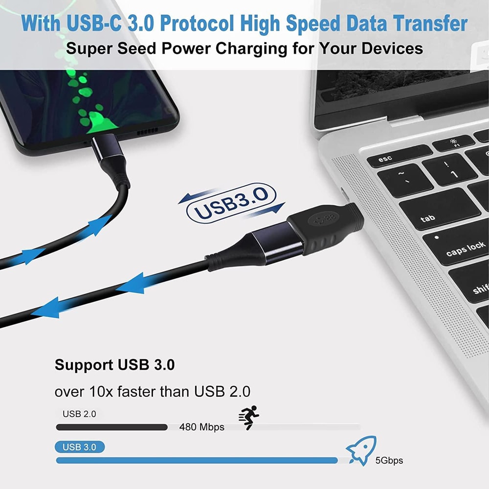 USB-C OTG Adapter Type-C to USB 3.0 Female Converter for Keyboard Mouse Flash Drive