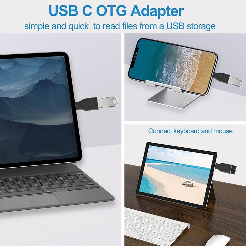 USB-C OTG Adapter Type-C to USB 3.0 Female Converter for Keyboard Mouse Flash Drive