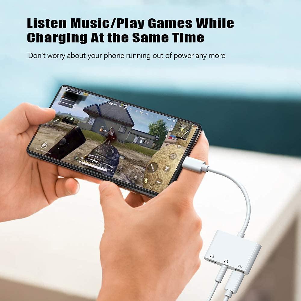 3 in 1 USB-C Audio Adapter with PD Charging and 3.5mm Jack Converter White