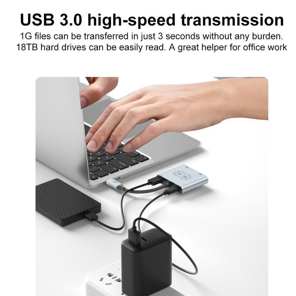 V77G USB-C Multiport Adapter AR Glasses 4K 60Hz PD100W Type-C Hub Converterc
