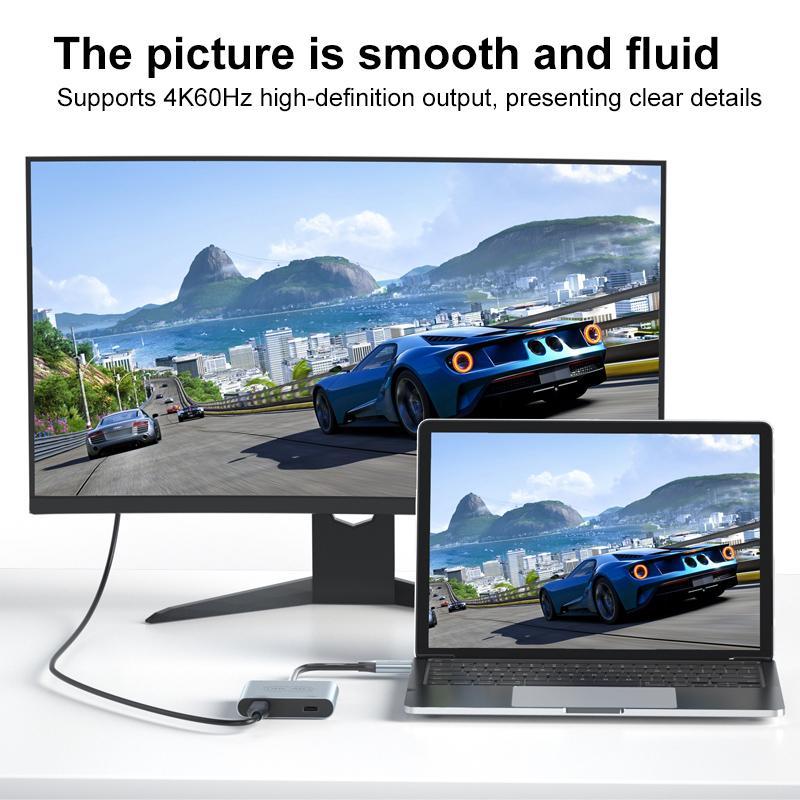 V77G USB-C Multiport Adapter AR Glasses 4K 60Hz PD100W Type-C Hub Converterc