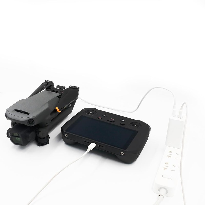 DJI Mavic 65W GaN Charger USB-C USB-A Fast Charging Adapter for Drone and Controller