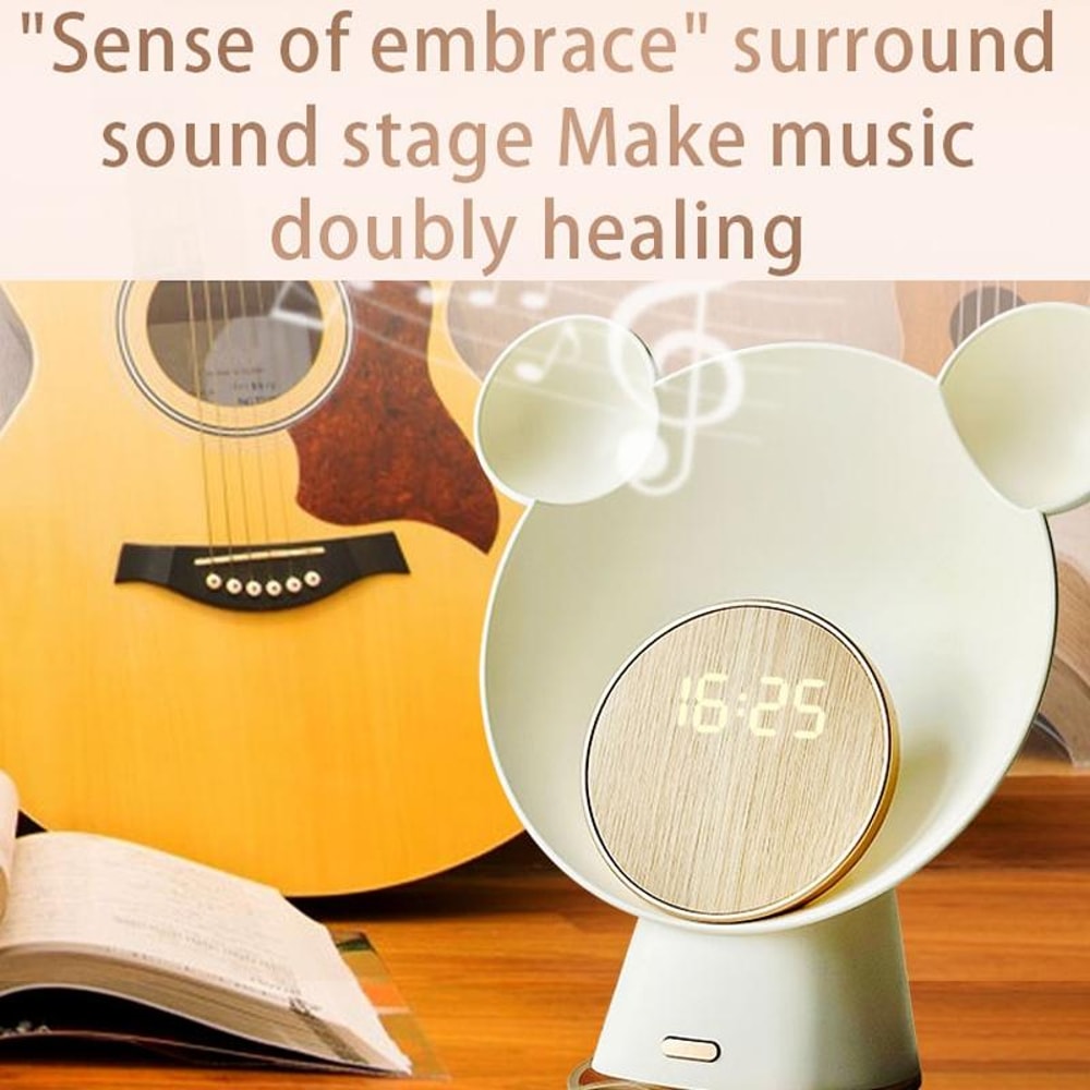 Smart Alarm Clock Speaker with Wireless Charging Night Light & Bluetooth 5.0