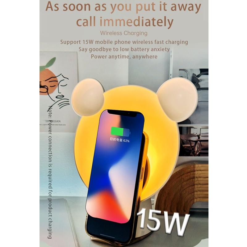 Smart Alarm Clock Speaker with Wireless Charging Night Light & Bluetooth 5.0