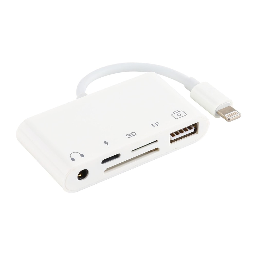 5 in 1 Lightning OTG Adapter for iPhone USB Hub SD Card Reader Audio Charging
