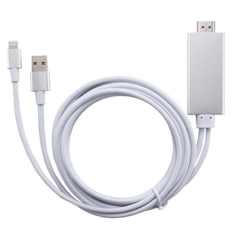 Lightning To HDMI Adapter Cable With USB Charging For IPhone Screen Mirroring To HDTV 1