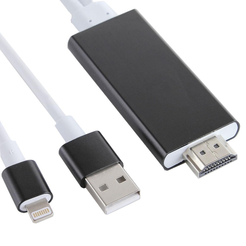 Lightning To HDMI Adapter Cable With USB Charging For IPhone Screen Mirroring To HDTV 4