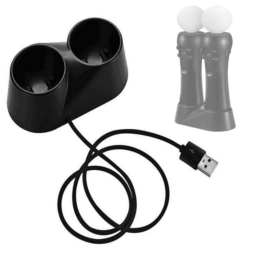 PS4 VR Controller Charger Dual USB Dock Stand for PSVR Move
