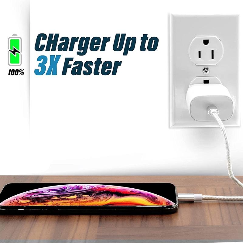 25cm USB to 8 Pin iPhone Charging Cable Metal Head Short Durable Data Sync Cord