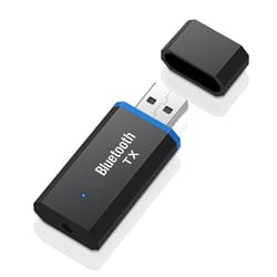 wireless bluetooth 5.0 audio transmitter for tv, pc & headphones with usb and aux connectivity