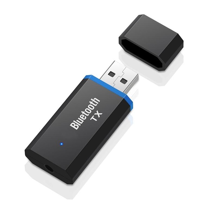 Wireless Bluetooth 5.0 Audio Transmitter for TV, PC & Headphones with USB and AUX Connectivity