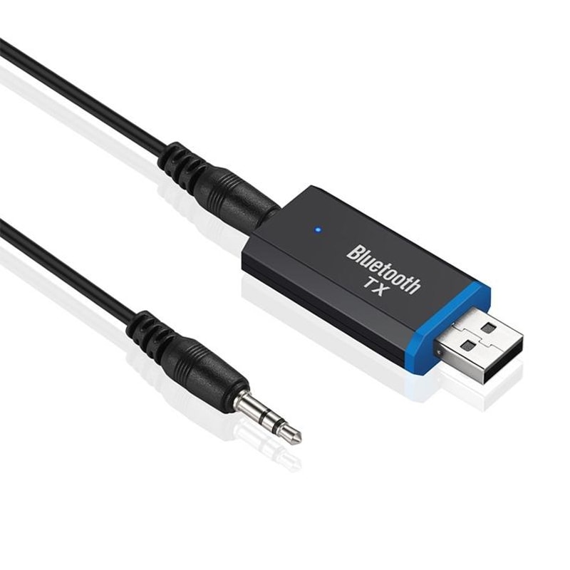 Wireless Bluetooth 5.0 Audio Transmitter for TV, PC & Headphones with USB and AUX Connectivity