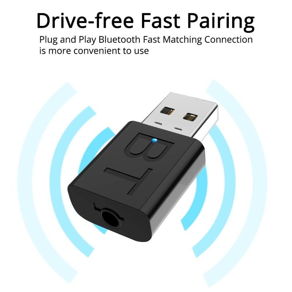 BT005 Bluetooth 5.0 USB Audio Receiver Adapter for Car Stereo, Speakers & AUX Systems
