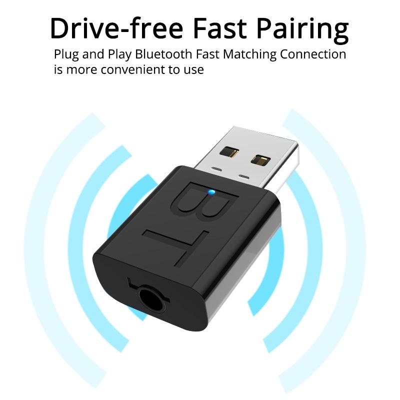 BT005 Bluetooth 5.0 USB Audio Receiver Adapter for Car Stereo, Speakers & AUX Systems