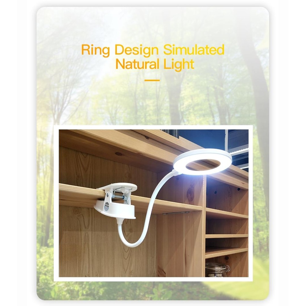 USB Rechargeable Clip Desk Lamp with 3-Level Dimming and Eye Protection LED Light