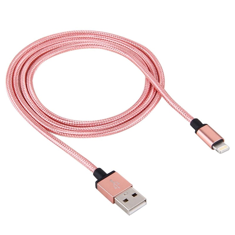 Braided 8 Pin USB Charging Cable 1M Metal Head Fast Sync Data Charger For IPhone And IPad 1