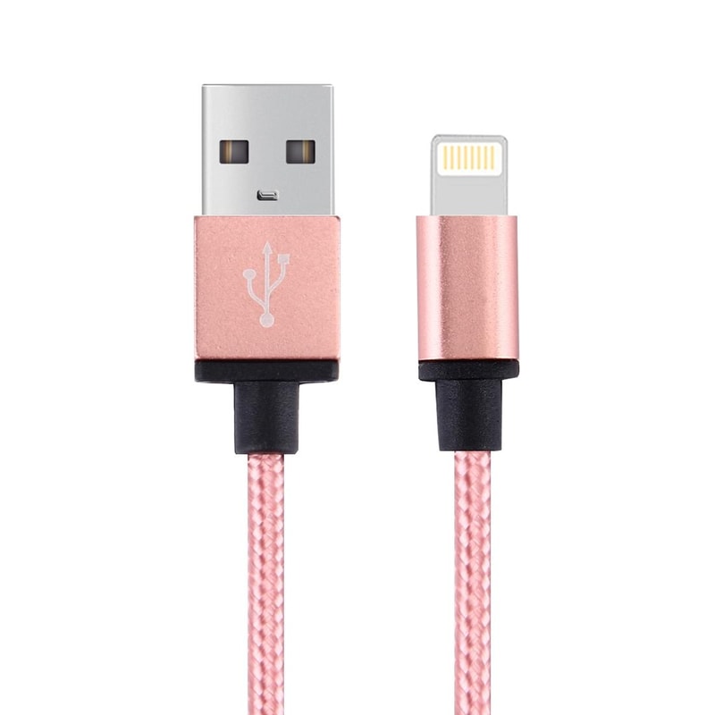 Braided 8 Pin USB Charging Cable 1M Metal Head Fast Sync Data Charger For IPhone And IPad 2