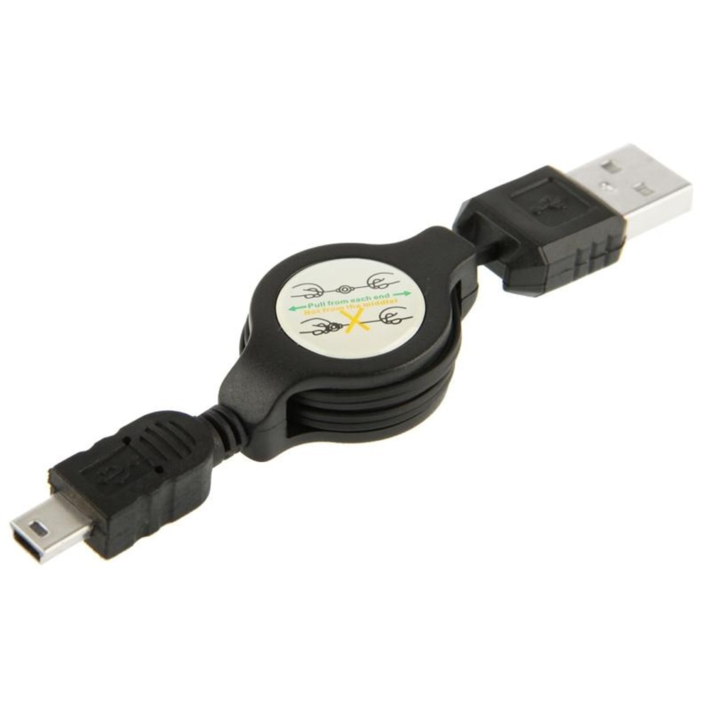 Retractable Mini USB 2.0 Charging & Data Sync Cable for Motorola V3, MP3 Players, GPS and Cameras
