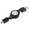 Retractable Mini USB 2.0 Charging & Data Sync Cable for Motorola V3, MP3 Players, GPS and Cameras