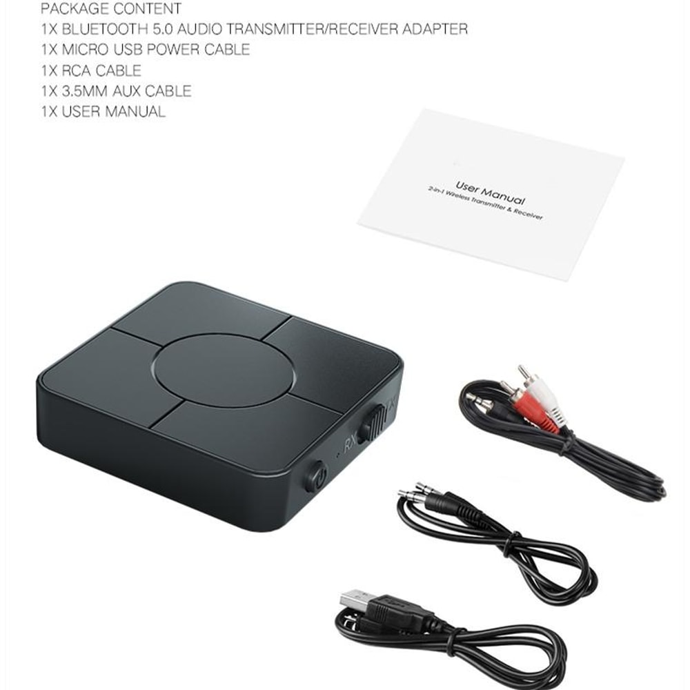 KN326 Bluetooth 5.0 Audio Receiver Transmitter for TV Car Stereo and Wireless Headphones