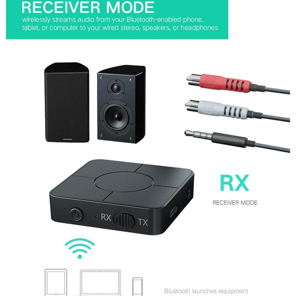 KN326 Bluetooth 5.0 Audio Receiver Transmitter for TV Car Stereo and Wireless Headphones