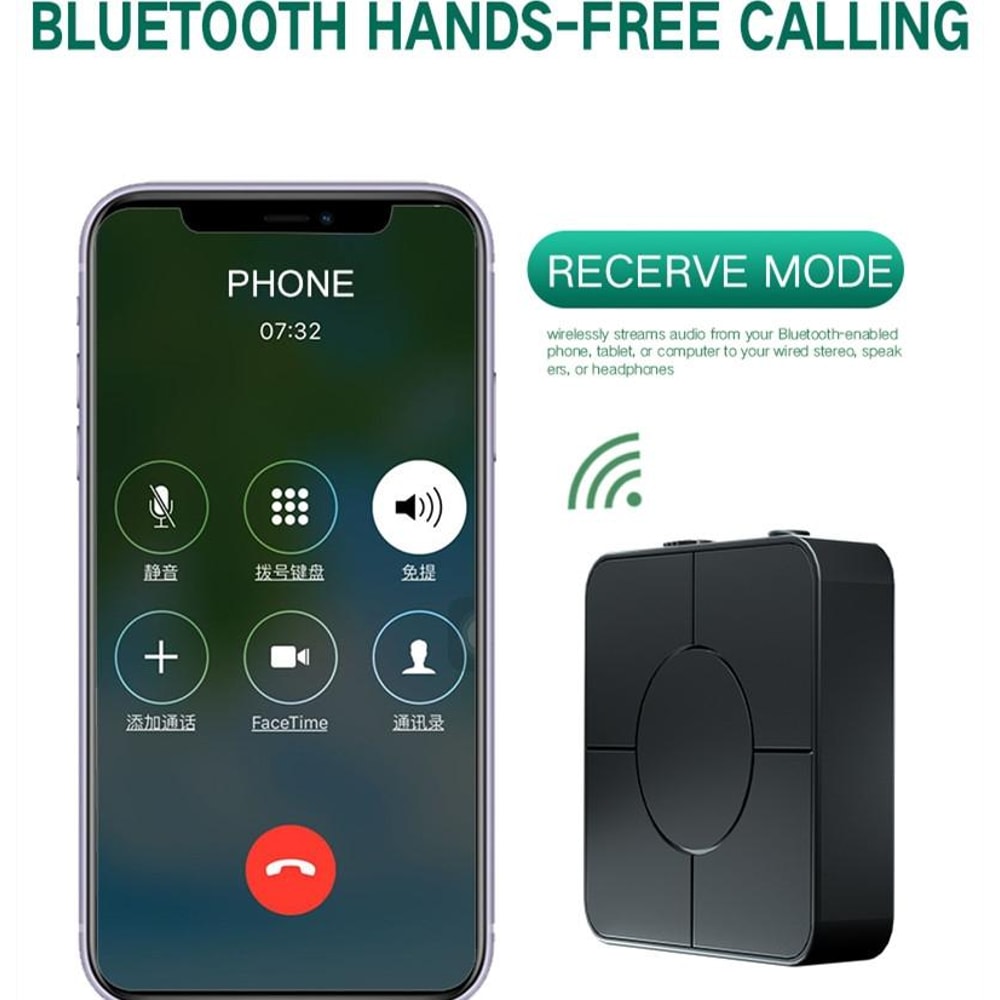 KN326 Bluetooth 5.0 Audio Receiver Transmitter for TV Car Stereo and Wireless Headphones