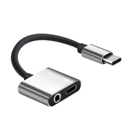 2-in-1 usb-c to 3.5mm audio adapter with fast charging and call support