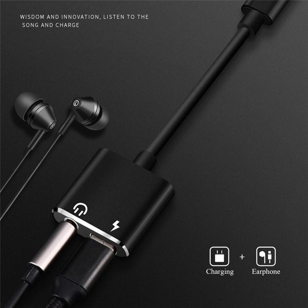 2-in-1 USB-C to 3.5mm Audio Adapter with Fast Charging and Call Support
