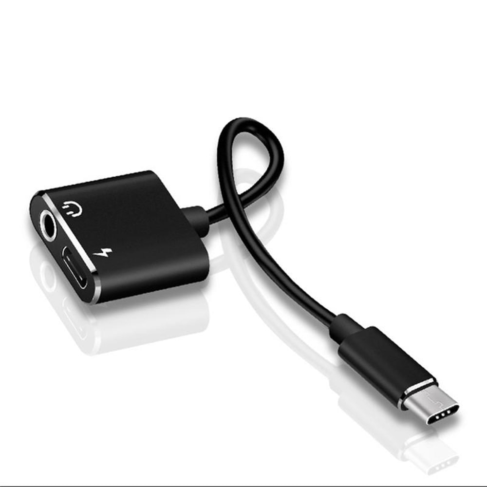 2-in-1 USB-C to 3.5mm Audio Adapter with Fast Charging and Call Support