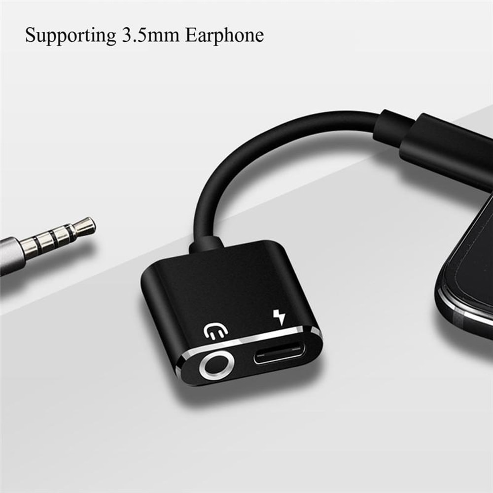 2-in-1 USB-C to 3.5mm Audio Adapter with Fast Charging and Call Support