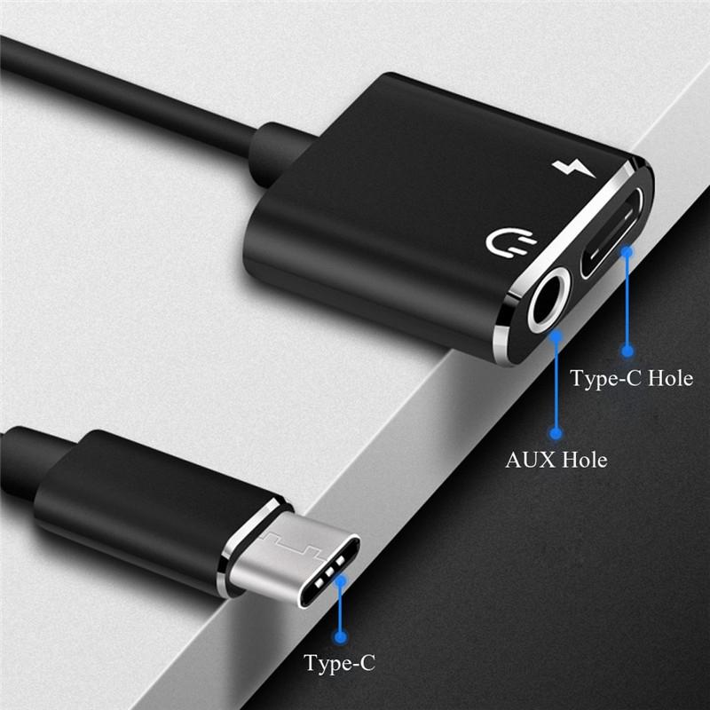 2-in-1 USB-C to 3.5mm Audio Adapter with Fast Charging and Call Support