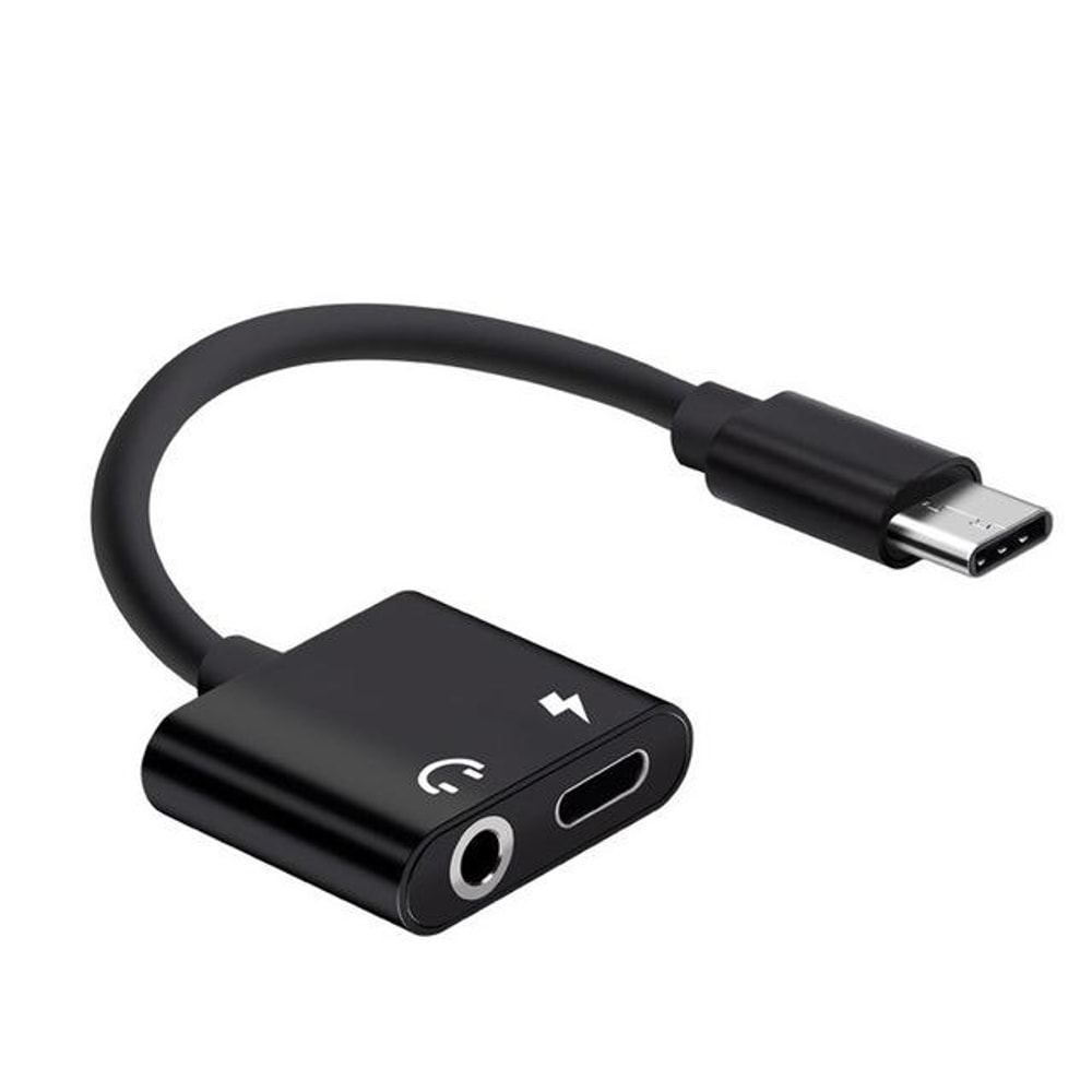 2-in-1 USB-C to 3.5mm Audio Adapter with Fast Charging and Call Support