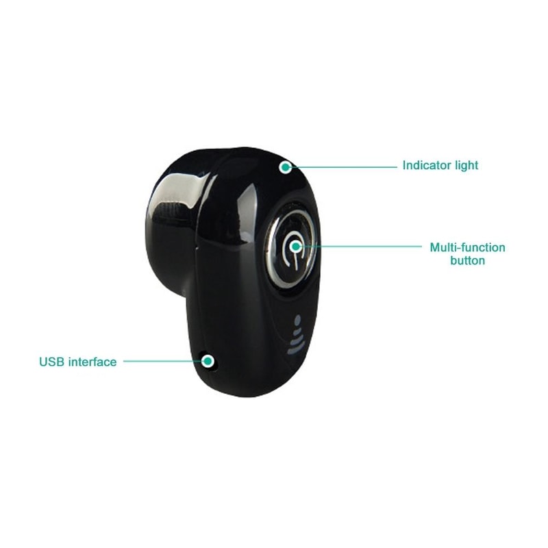 S650 Mini Invisible Bluetooth Earbud with Microphone for Calls, Driving and Sports