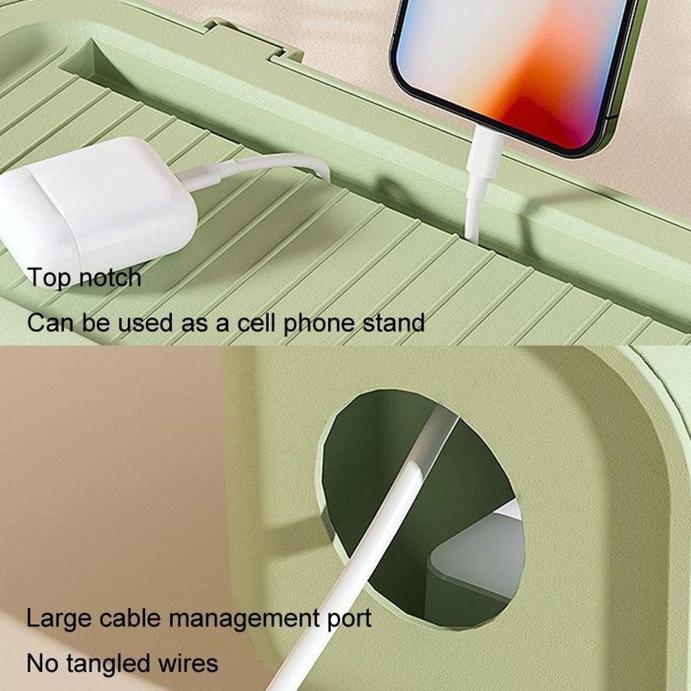 Desktop Cable Management Box Power Strip Storage Box Desk Cable Organizer Dustproof Cover