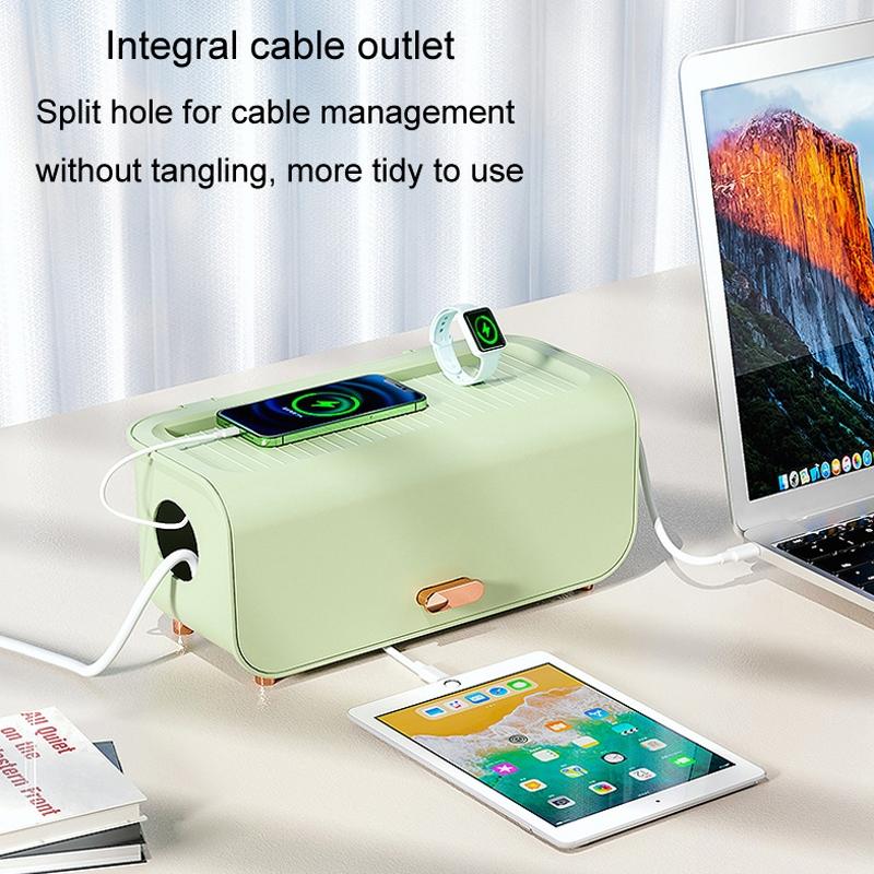 Desktop Cable Management Box Power Strip Storage Box Desk Cable Organizer Dustproof Cover