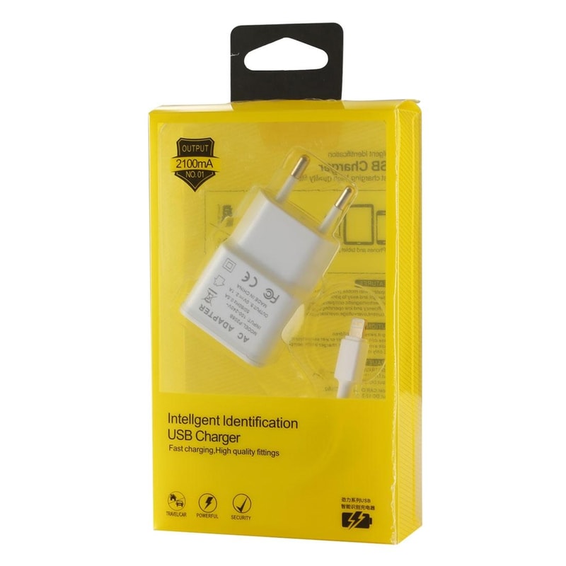 iPhone Wall Charger 5V 2.1A with Lightning 8 Pin Cable Fast Charging Adapter