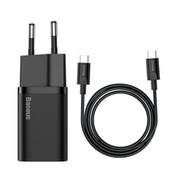 baseus super si 25w usb-c fast charger with type-c to type-c cable
