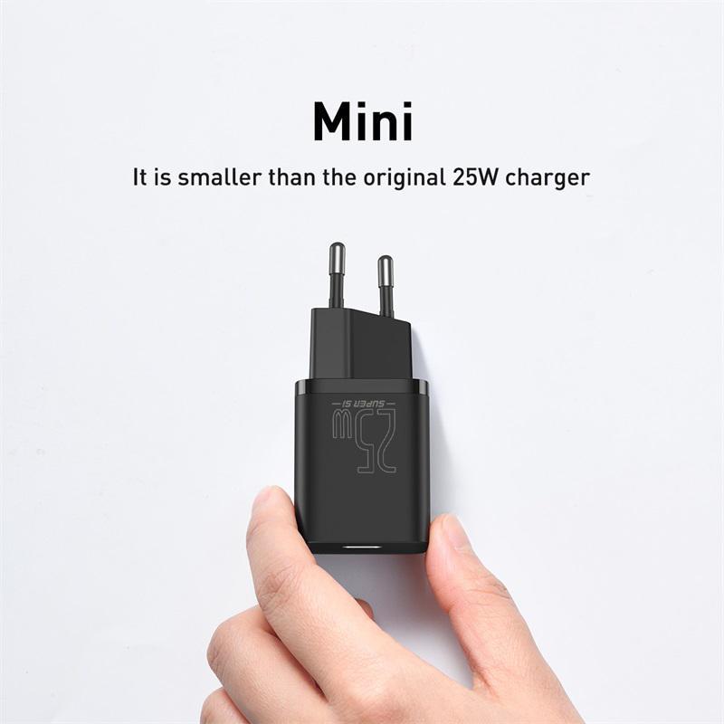 Baseus Super Si 25W USB-C Fast Charger with Type-C to Type-C Cable