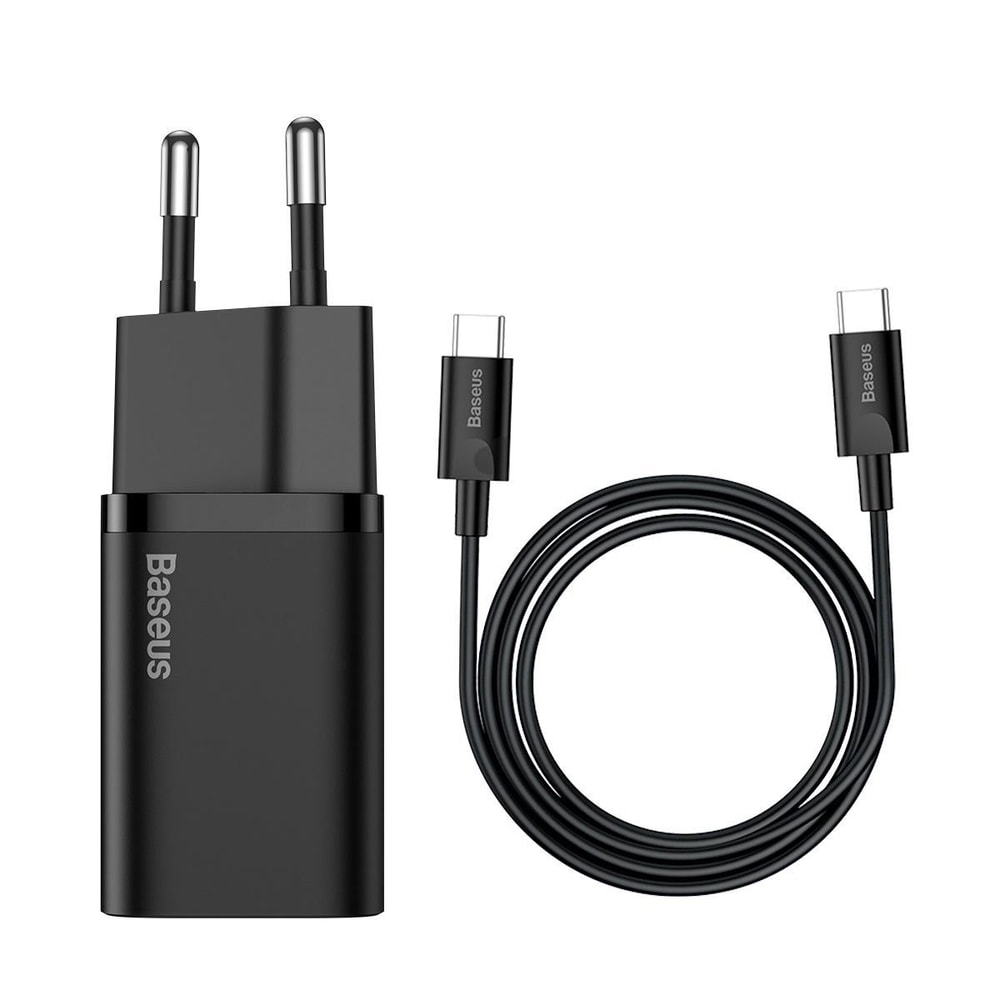 Baseus Super Si 25W USB-C Fast Charger with Type-C to Type-C Cable