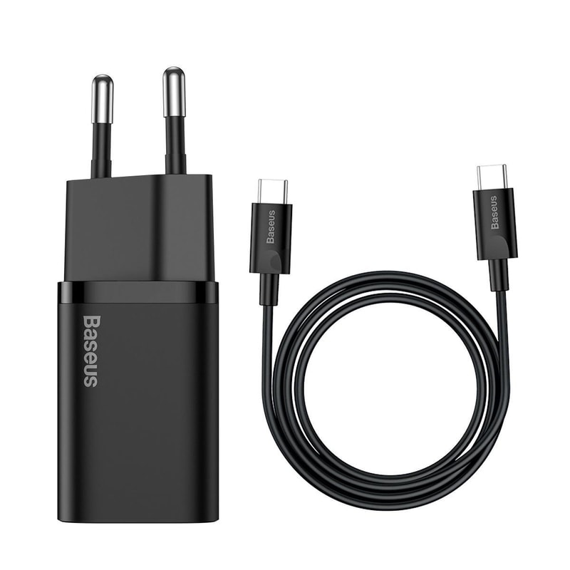 Baseus Super Si 25W USB-C Fast Charger with Type-C to Type-C Cable