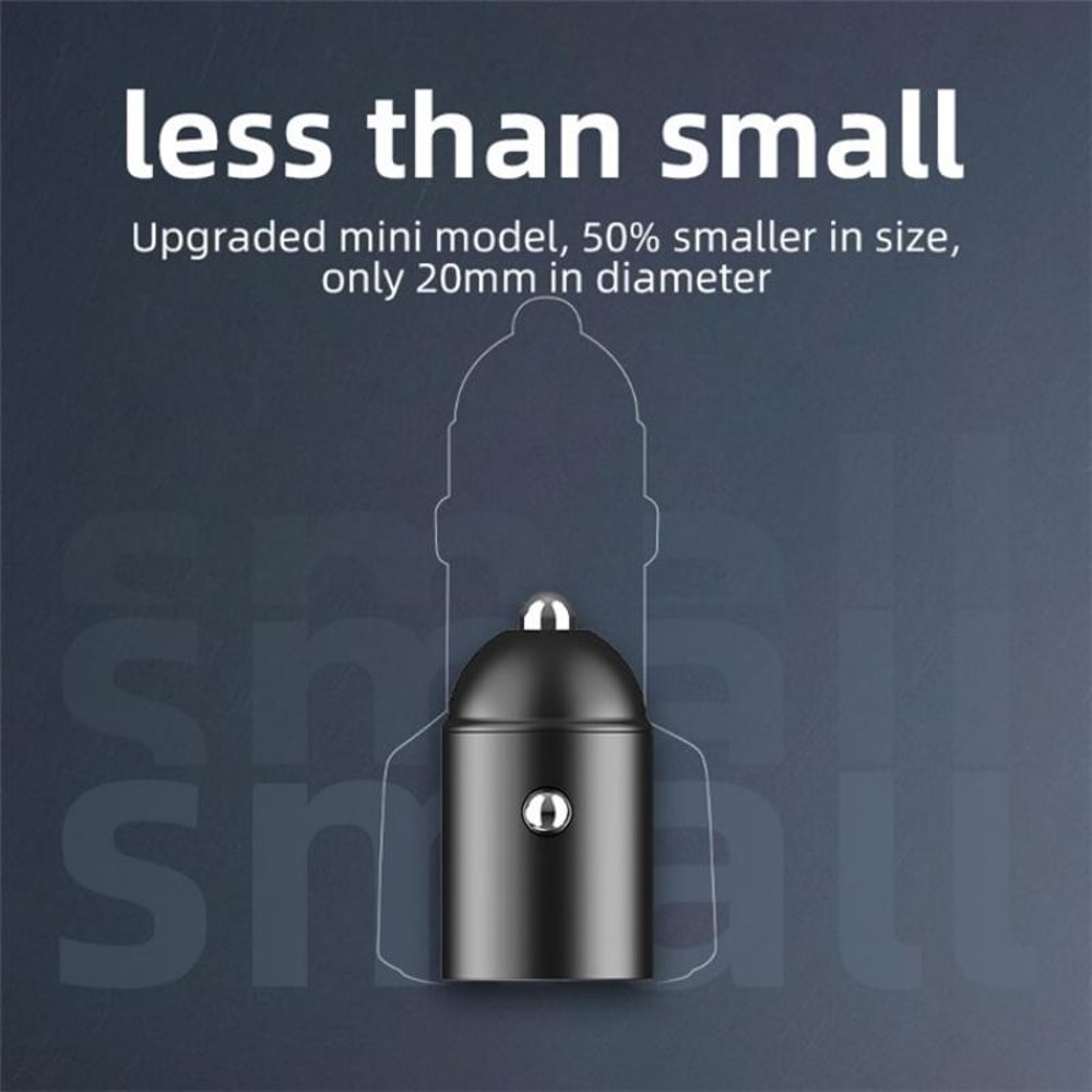 30W Dual USB Car Charger Hidden Socket Fast Charging Adapter QC 3.0 PD