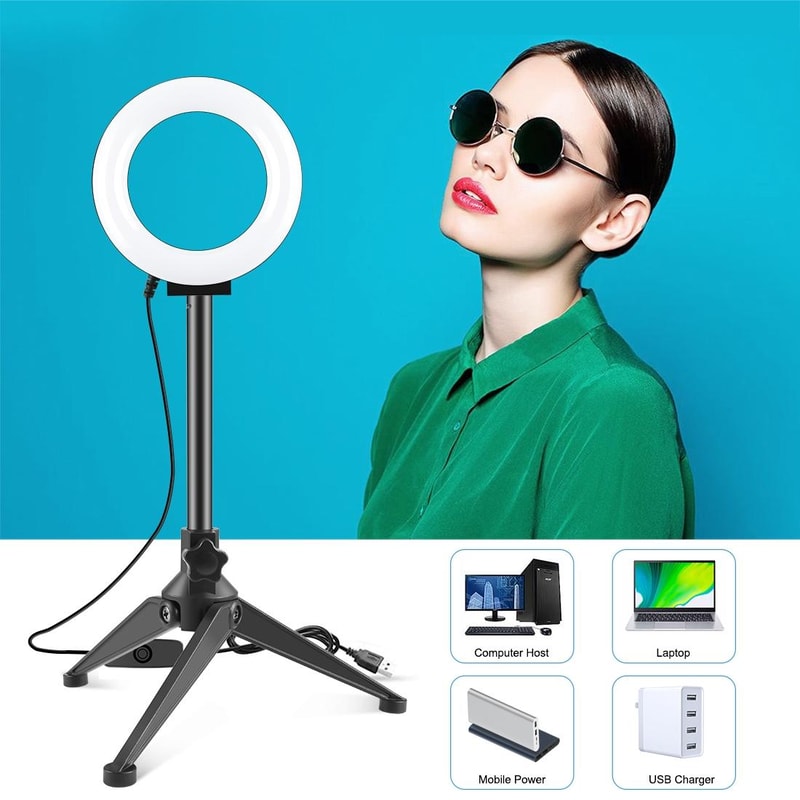 USB Ring Light with Tripod Stand for Selfie Video and Vlogging