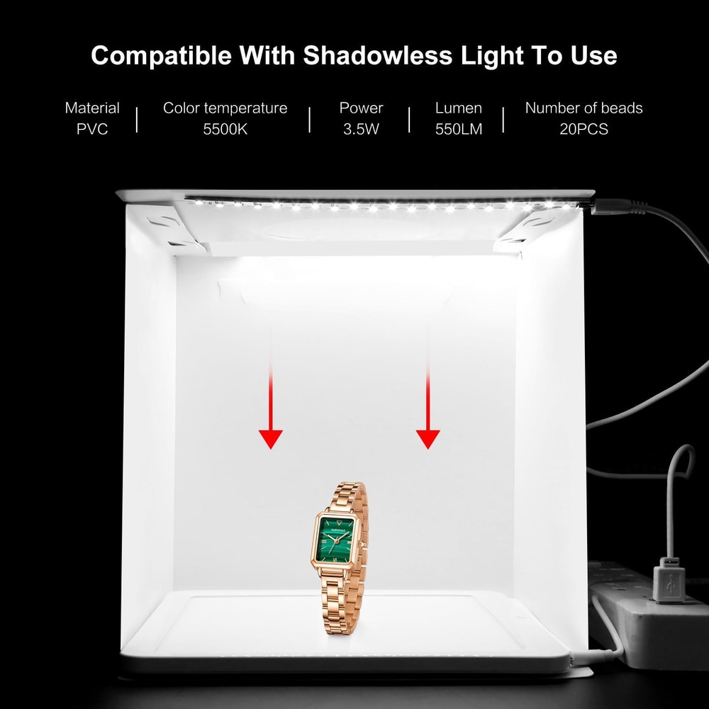 Portable LED Photo Light Box Studio Kit with Backdrops for Product Photography 20cm Foldable Shooting Tent