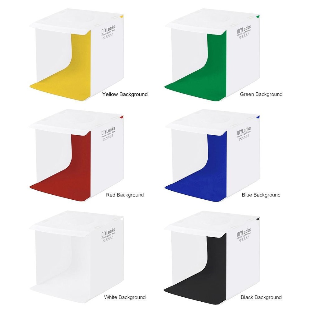 Portable LED Photo Light Box Studio Kit with Backdrops for Product Photography 20cm Foldable Shooting Tent