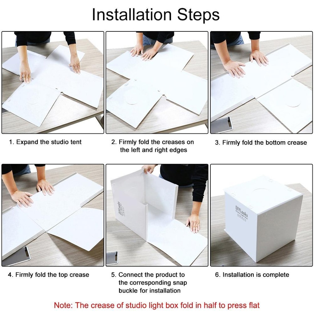 Portable LED Photo Light Box Studio Kit 20cm Foldable with Backdrops for Product Photography