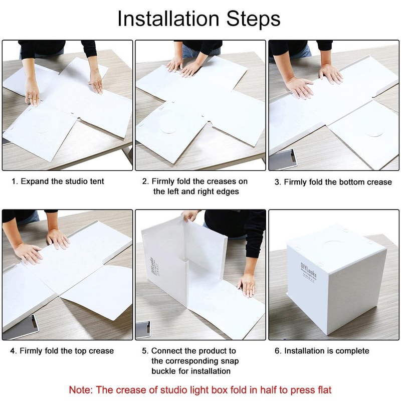 Portable LED Photo Light Box Studio Kit 20cm Foldable with Backdrops for Product Photography