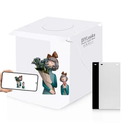 portable led photo light box studio kit 20cm foldable with backdrops for product photography