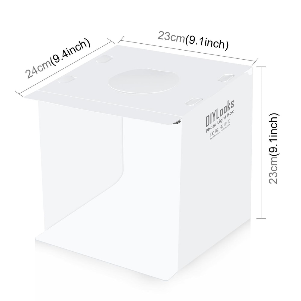 Portable LED Photo Light Box Studio Kit 20cm Foldable with Backdrops for Product Photography