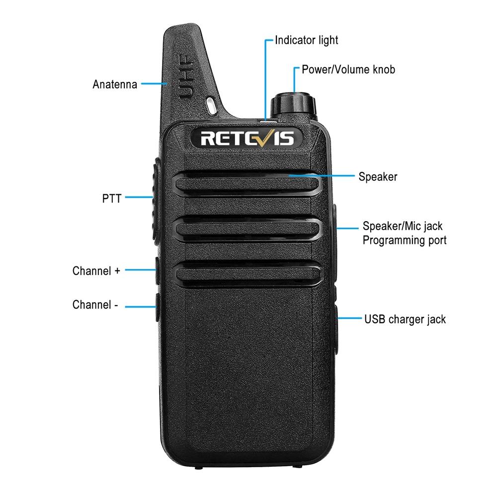 RT22 Mini Walkie Talkie Long Range Two Way Radio for Hotel Security and Team Communication